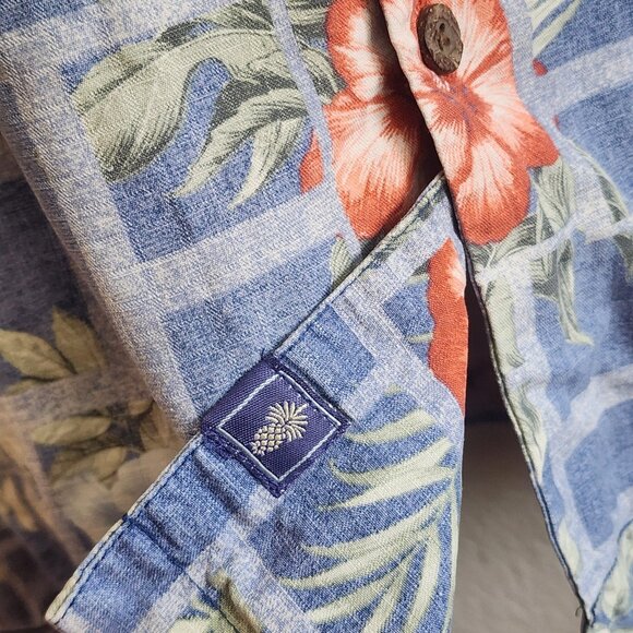 Tommy Bahama Shirt Mens XL Blue Silk Floral Hawaiian Original Fit Camp Casual - Picture 4 of 11